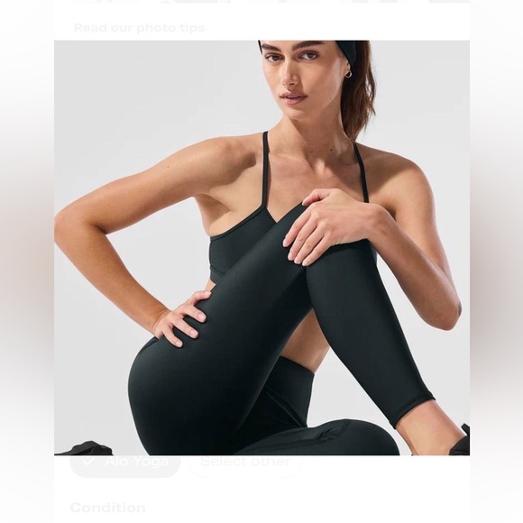 NWT ALO Yoga 7/8 High-Waist Airlift Legging in Charcoal Green - Picture 3 of 9